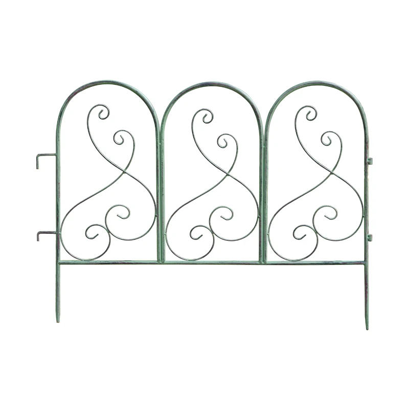 Description Picture 2 of itemDo Old White Iron Fencing Rustic Garden Trellis Vintage Flower Bed Border for Climbing Plants Decorative Metal Yard Partition