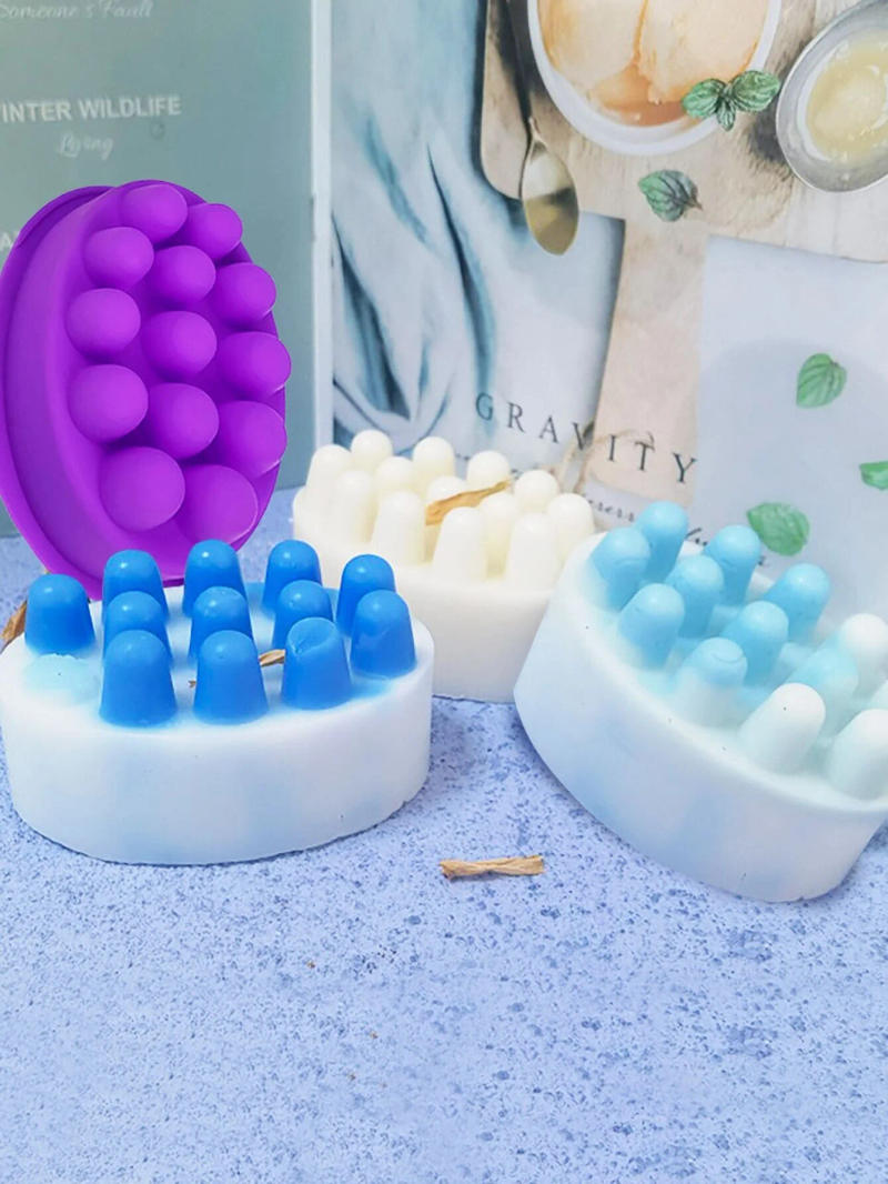 Description Picture 4 of item1pc-3D Handmade Silicone Soap Mold Massage Therapy Bar Making Mould Tools