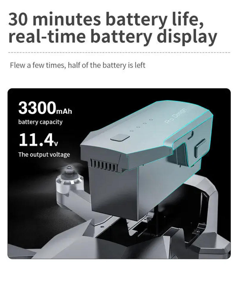 Description Picture 3 of itemKF101 Max Drone Battery 11.4V 3300 mAh Oriiginal KF101 4K Camera 5G GPS Dron Accessories RC Quadcopter Parts