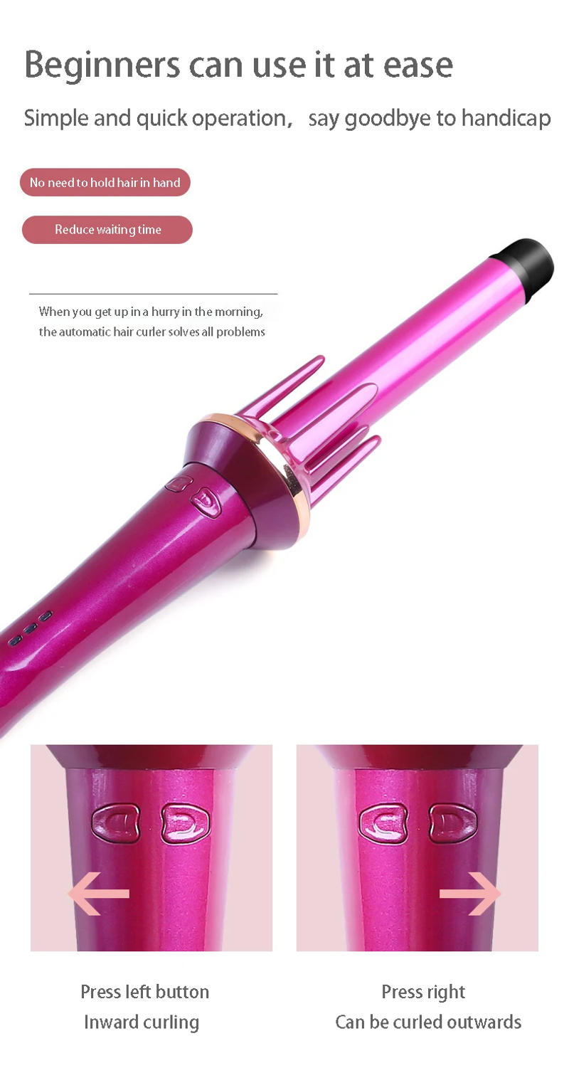 Description Picture 6 of itemAuto Rotating Hair Curler Electric Automatic Curling Iron Professional Fast Heating Curling Iron Home Wave Hair Styling Tool