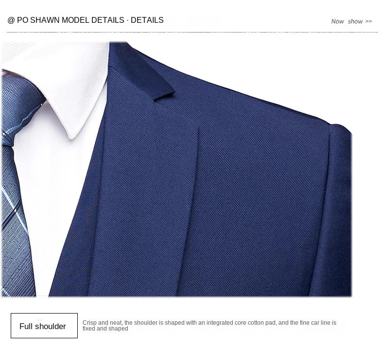 Description Picture 6 of itemMen Blazers Set Wedding 3 Pieces Elegant 2 Suit Luxury Full Coat Pants Design Latest Vest Business 2023 Slim Fit Jacket Trousers