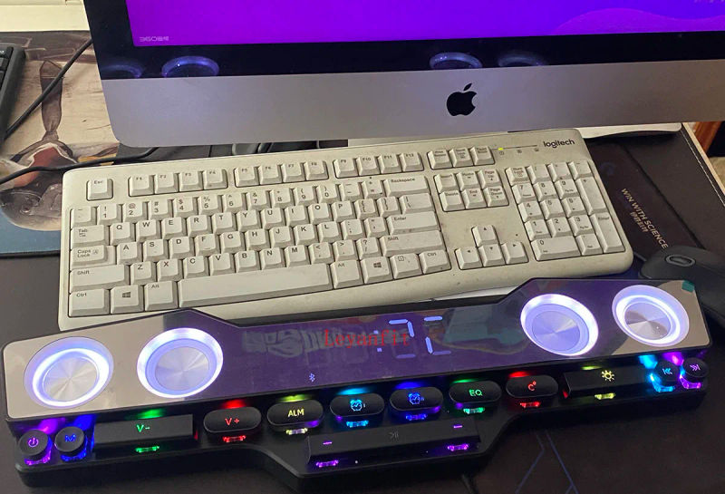 Description Picture 6 of itemRGB TV Bluetooth Wireless Sound Bar 16W Bluetooth Speaker 5.0 Computer 4D Stereo Subwoofer AUX PC Home Clock Indoor Sound Bar