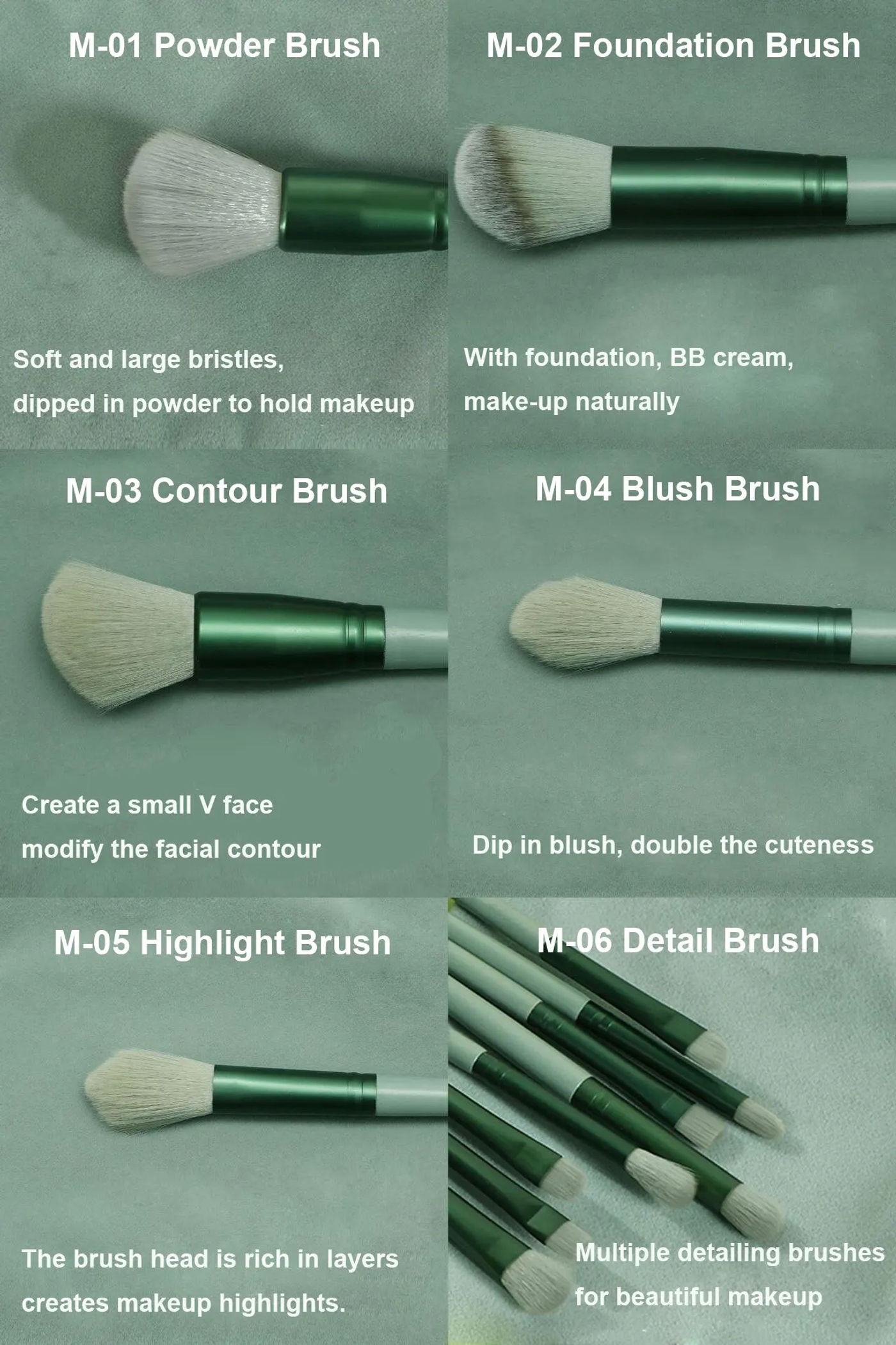 Description Picture 5 of item13 PCS Makeup Brushes Set Eye Shadow Foundation Women Cosmetic Brush Eyeshadow Blush Beauty Soft Make Up Tools Bag