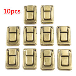 10pcs Antique Lock Metal Hasps Latch Jewelry Box Decorative Padlock Vintage Wooden Box Latch Buckle Cabinet Furniture Hardware