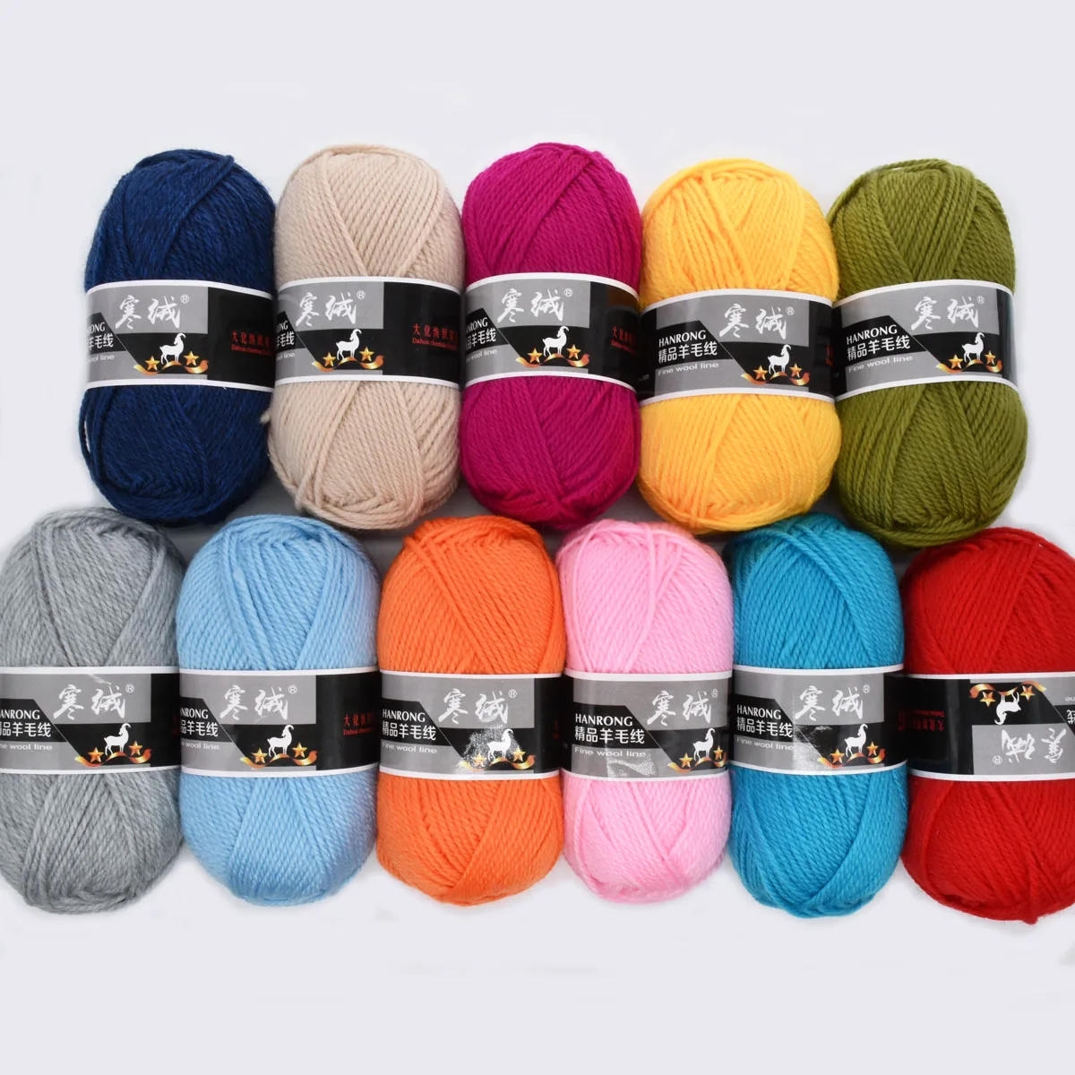 Description Picture 2 of itemWholesale 100g Stick Needle Thread 90% Australian Wool 10% Fiber Soft Thick Cashmere Yarn 4mm Thickness Crochet Yarn 110m/120yd