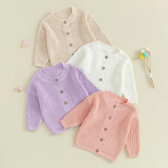 Baby Boys Girls Cardigan Autumn Spring Cotton Sweater Top Baby Children Clothing Boys Girls Knitted Sweater Kids Spring Wear