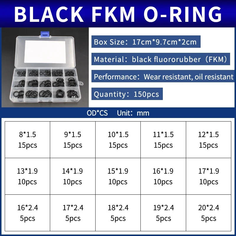 Description Picture 5 of itemMixbox boxed nitrile silicone fluorine rubber repair kit sealing valve waterproof combination kit gasket o-ring faucet machine
