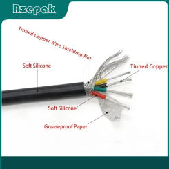1meter 0.3 0.5 0.75 1 1.5 2 2.5mm Silicone Rubber Shielded Cable 2 3 4 6 Cores Insulated Flexible Copper High Temperature Wire