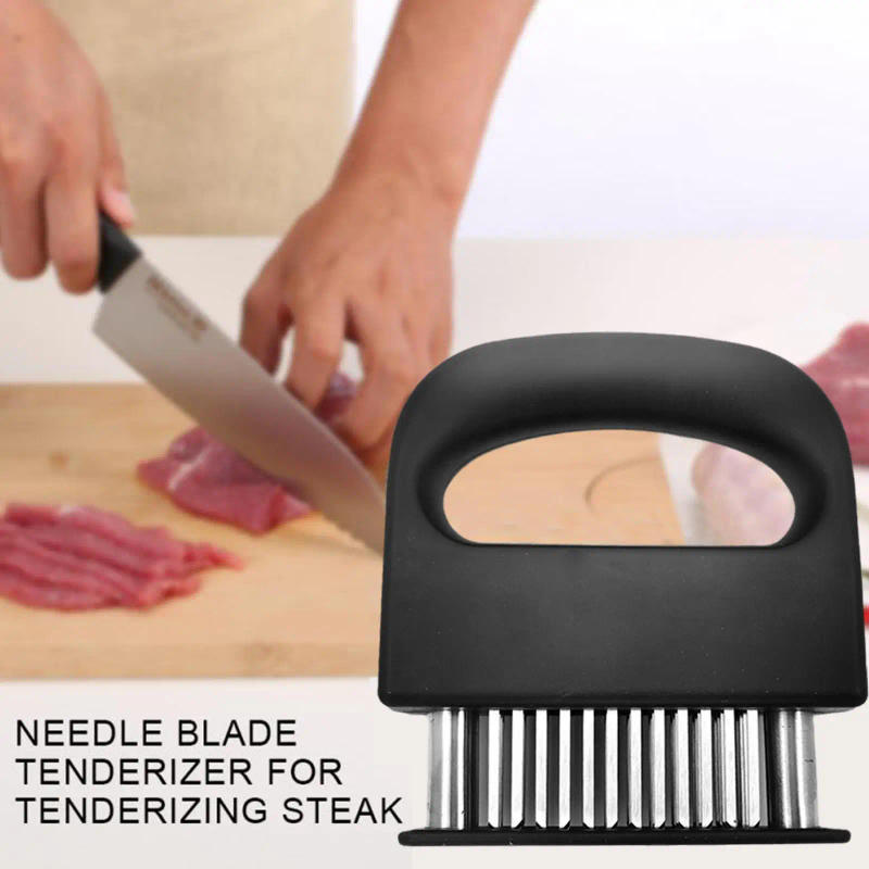 Description Picture 4 of item48 Blades Needle Meat Tenderizer Stainless Steel Knife Meat Beaf Steak Mallet Meat Tenderizer Hammer Pounder Cooking Tools