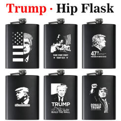 MAGA Donald J Trump Souvenir Collectibles Fan Drinking Gift Metal Stainless Steel Hip Flask Flagon Custom LOGO Laser Engraving