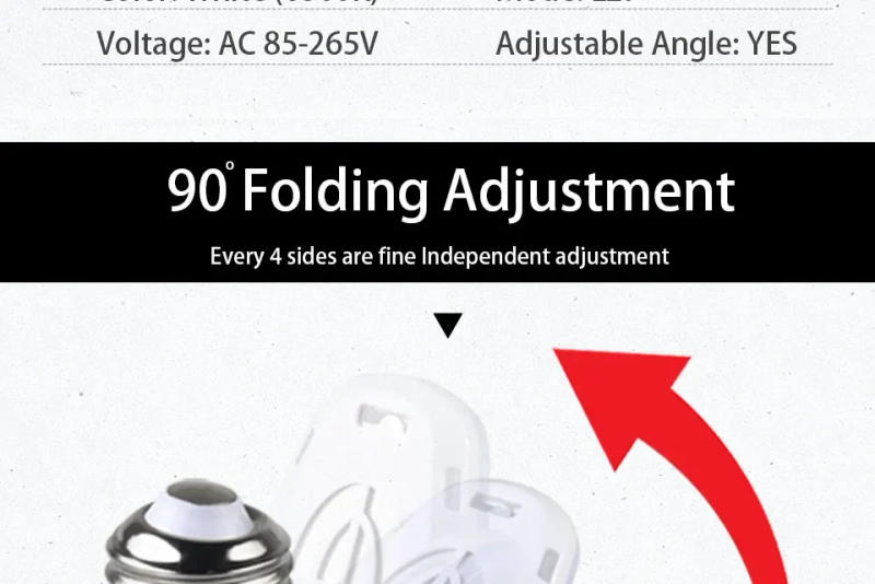 Description Picture 6 of itemE27 LED Bulb 28W Fan Shape LED Lamp Foldable 220V 110V Light Bulbs For Home Living Room Warehouse Garage Ceiling Light