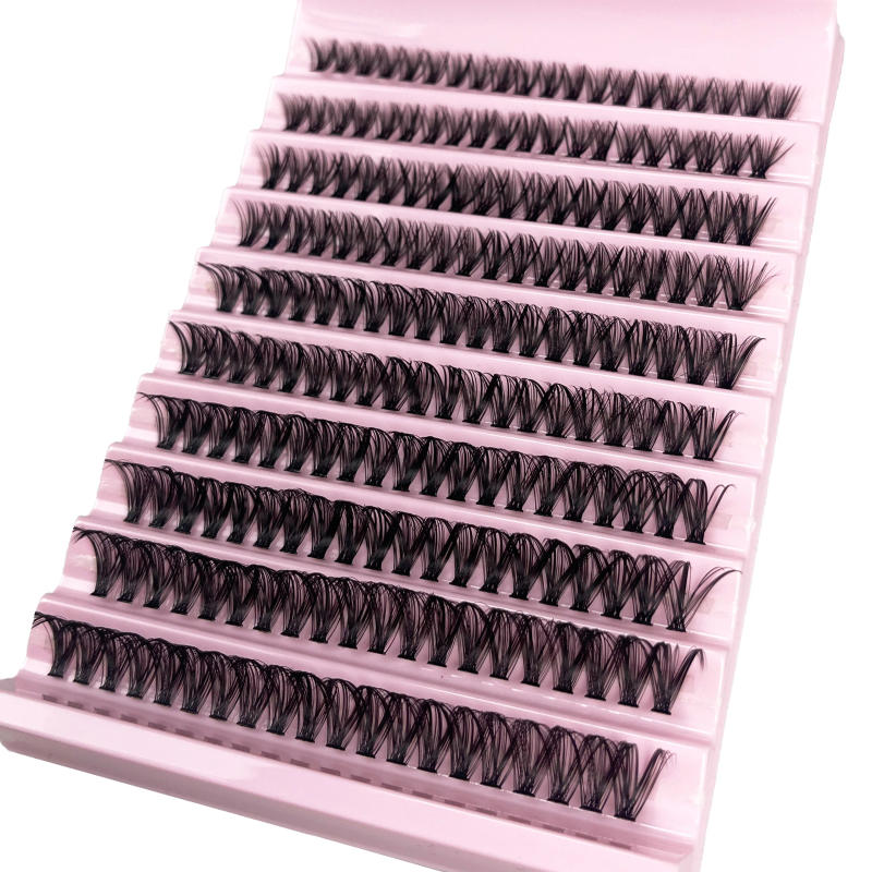 Description Picture 6 of item200 Cluster Individual Lashes C/D Curl 8-16mm Mixed Tray Natural Eyelash Extension 3D Russia Volume Eyelash bundles Makeup Tools