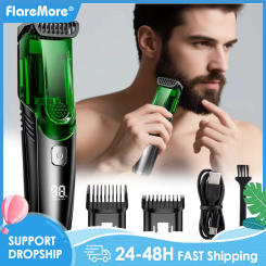 Cordless Electric Hair Trimmer IPX4 Waterproof Professional Hair Clipper Rechargeable Builtin Vacuum Multifunctional Men Razor