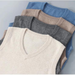 Spring Autumn Sleeveless Sweater Tank Top Men's V-neck Loose Solid Color Wool Vest Bottom Shirt Korean Knitted Shirt Large Size