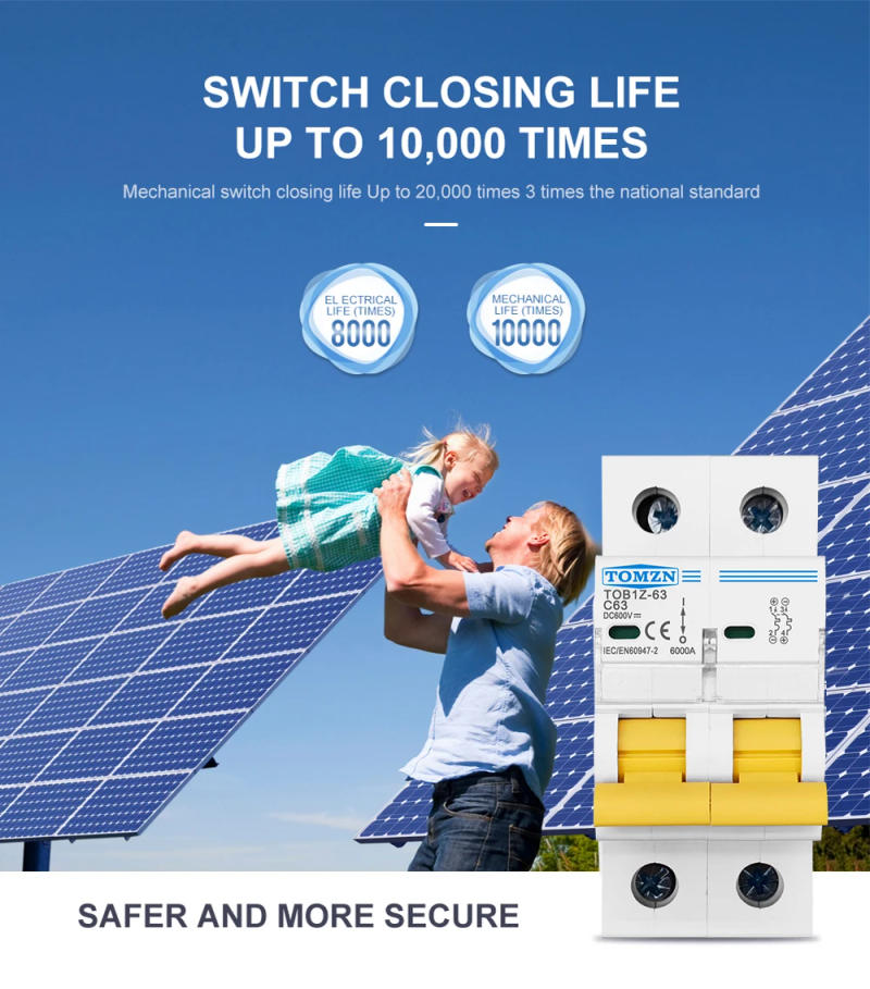 Description Picture 4 of item2P DC 600V  Circuit breaker MCB C curve single pole direct-current fuse for PV