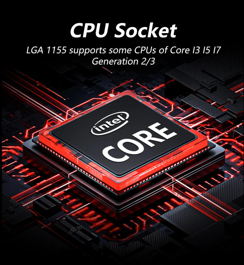 Description Picture 3 of itemMUCAI B75 Motherboard LGA 1155 Compatible With Intel Core CPUs 2nd And 3rd Generations Supports M.2 NVME SATA SDD