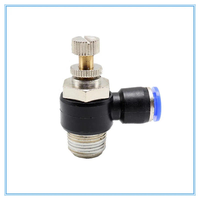 Description Picture 3 of itemSL Pneumatic Speed Flow Controller 1/4" 1/8" 3/8" 1/2" Male 8mm 6mm 10mm 12mm OD Hose Tube Gas Airflow Limit Valve Quick Fitting