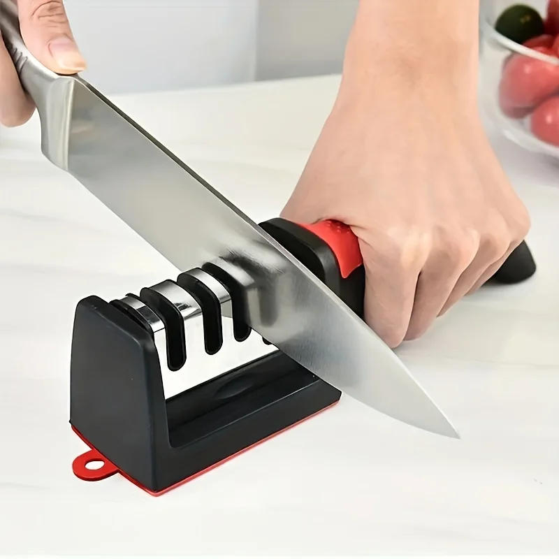Description Picture 2 of item1 Piece Knife Sharpener, Professional Kitchen Knife Sharpening Stone Sharpener, Ceramic and Diamond Sharpening Tool