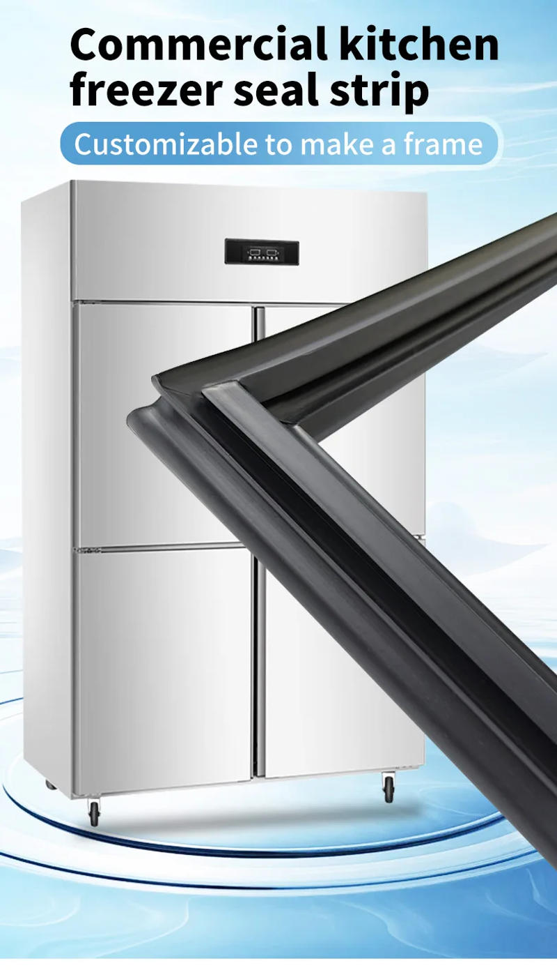 Description Picture 3 of item2m Custom commercial kitchen two-door refrigerator seal strip; freezer door rubber strip; closure strip; workbench seal piece.