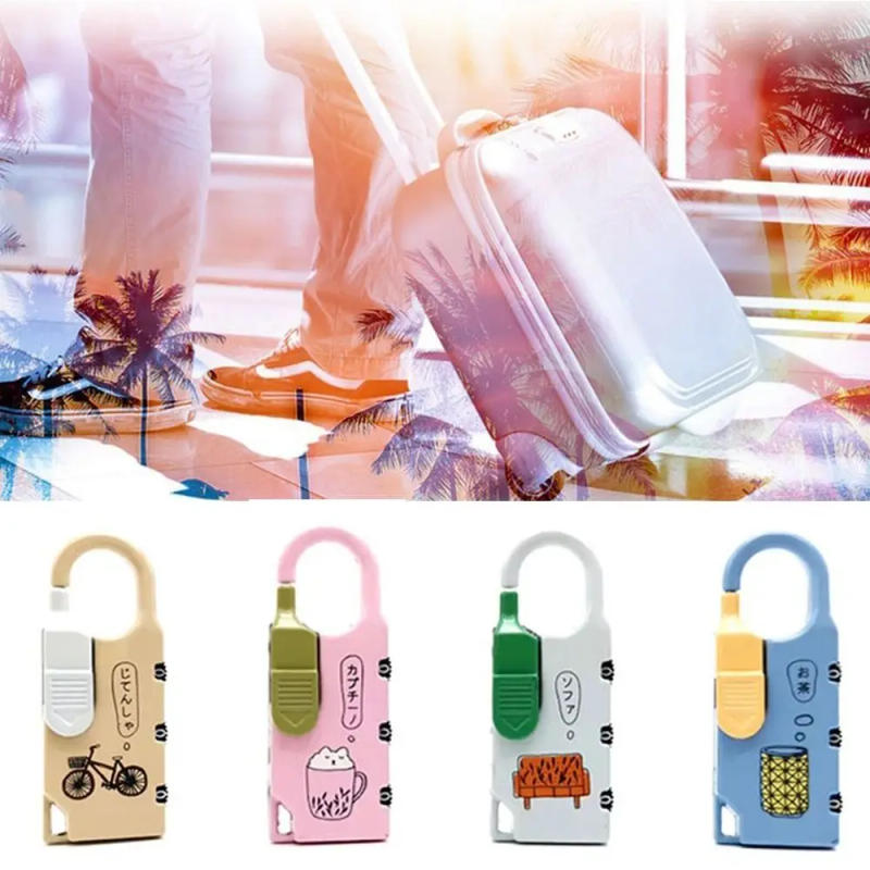 Description Picture 2 of itemZinc alloy 3 Digit Password Lock Random Color Cartoon Dormitory Cabinet Lock Anti-theft Padlock Backpack Zipper Lock Travel
