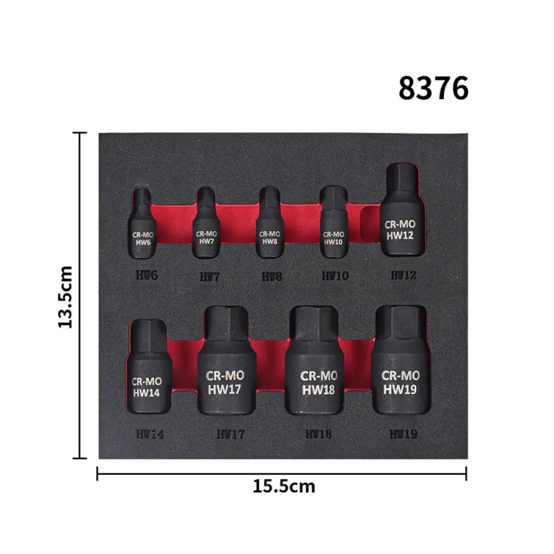 Description Picture 5 of item9pcs Hexagon Screwdriver Sockets H6 H7 H8 H10 H12 H14 H17 H18 H19 Hex Bits Nut Driver Sockets 1/4inch 3/8inch 1/2inch Hex Shank