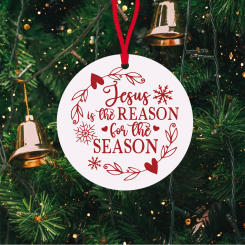 1pc Christmas Ornament,Jesus Is The Reason For The Season Hanging Sign,Christian Gift,Acrylic Pendant Home Christmas Decorations