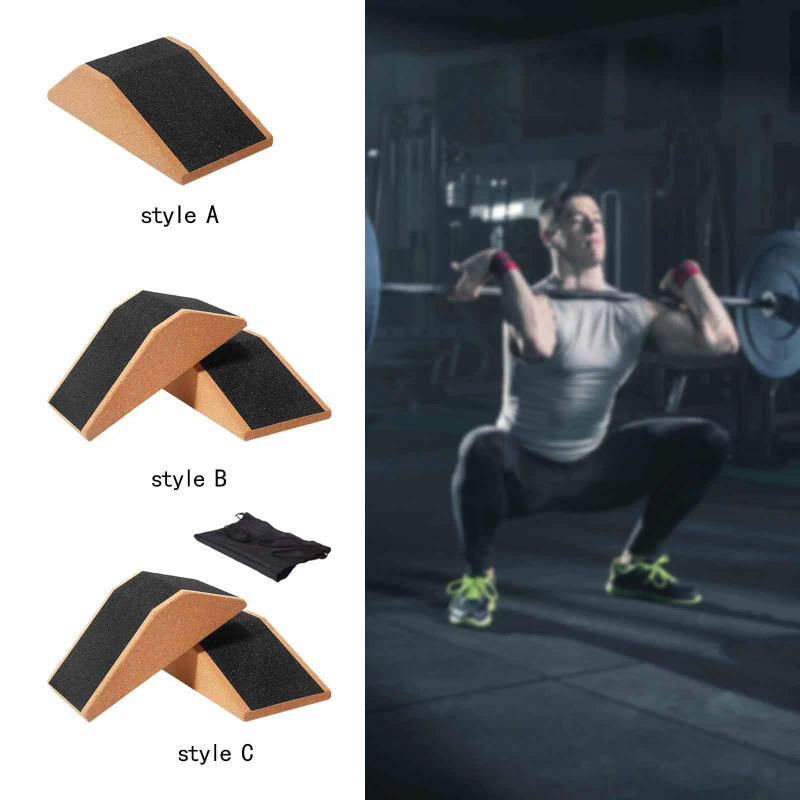 Description Picture 4 of itemCork Squat Wedge Block Exercise Brick Prop Accessory High Density Trainer for Pilates Bodybuilding Workout Calf Raise Gym