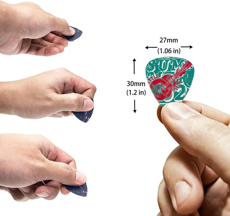 Description Picture 3 of itemGuitar Picks 6 Pieces Cool Celluloid Guitar Picks In a Box With Picks Holder Unique Guitar Gift