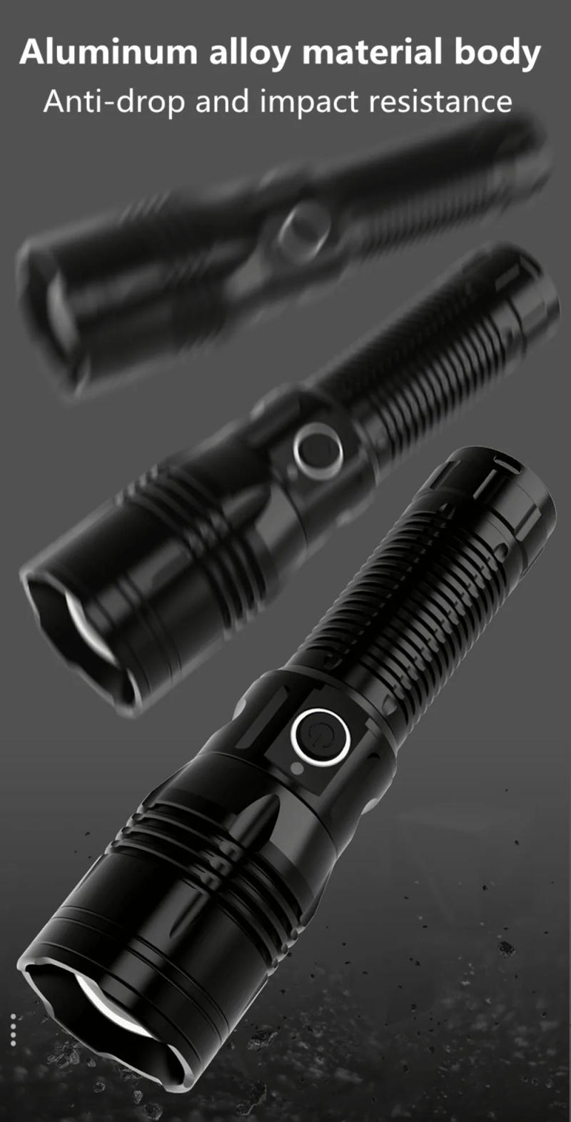 Description Picture 3 of itemHigh Power Spotlight Long Range LED Flashlight Portable Charging Torch For Camping Night Fishing