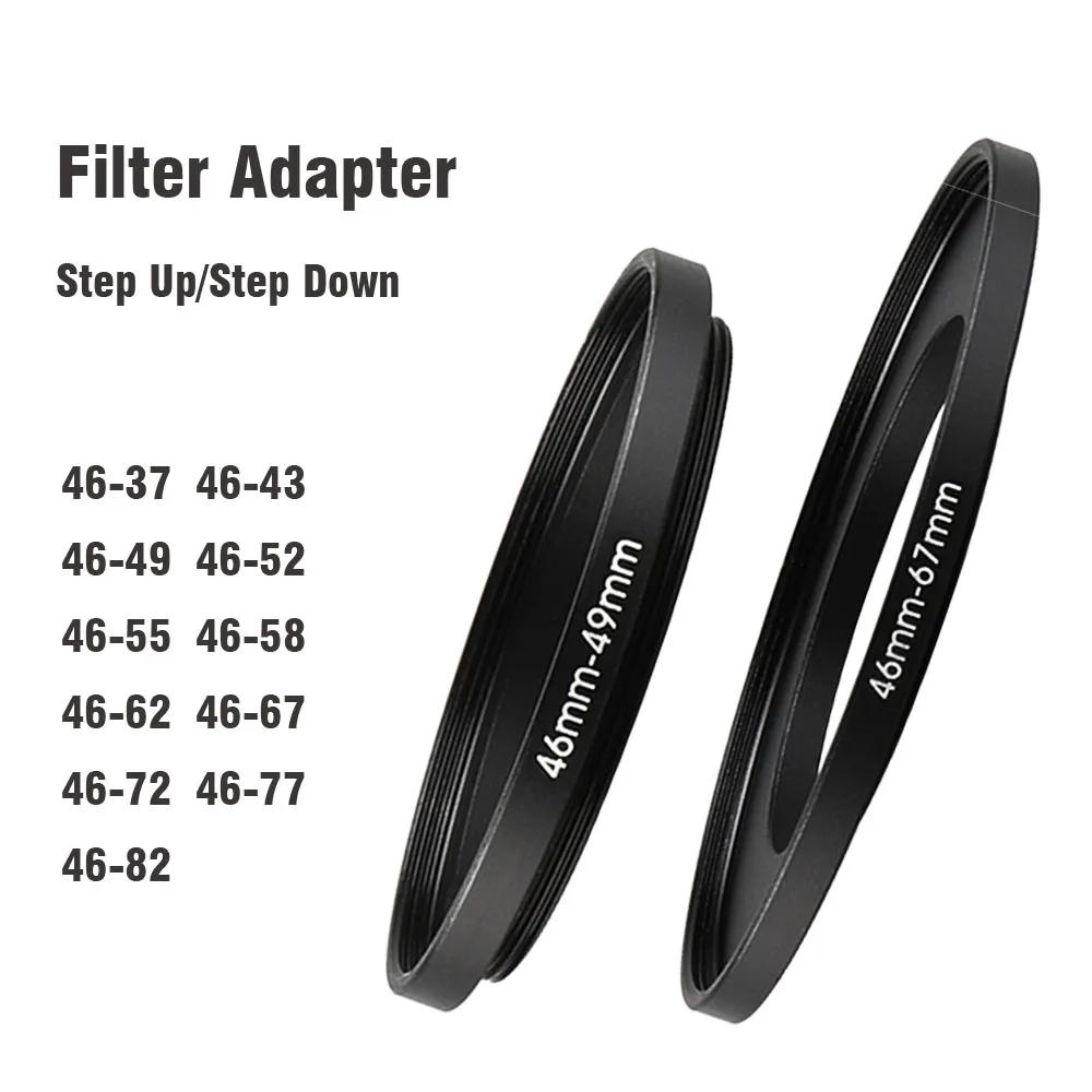 Description Picture 4 of itemCamera lens Filter Adapter Ring Step Up Ring Metal 46 mm - 37 43 48 49 52 55 58 62 67 72 77 82 mm for UV ND CPL Lens Hood etc.