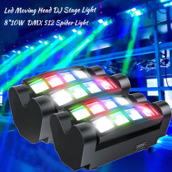 Spider Stage Lights DJ Disco Shaking Head Flash 8*10W Moving Head Spotlight Pattern Lights Bar Club Performance Event Ballroom
