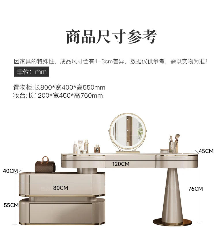 Description Picture 4 of itemModern Organizer Dressing Table Makeup Stool Chair Drawer Shelf Desk Dressers Organizer Coiffeuse De Chambre Bedroom Furniture