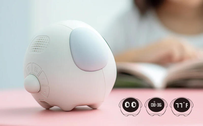 Description Picture 3 of itemChildren's alarm clock Dual alarm clock setting adjustable brightness night light voice controlled temperature detection snooze