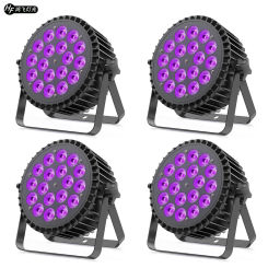 4PCS / Aluminum LED Stage Par Lights LED 18X18W RGBWA+UV 6in1 Wash/Strobe Effect DMX512 Sound Activated Concerts Family Party