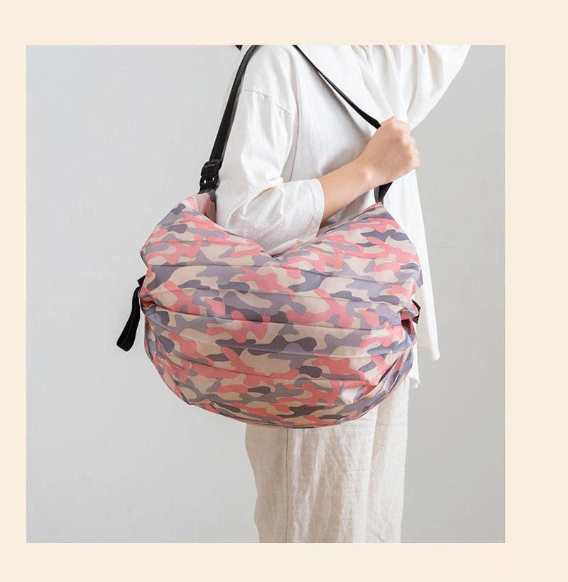 Description Picture 5 of itemLarge Capacity Foldable Shopping Bag, Portable Travel Bag, Portable Storage Bag, One Shoulder Backpack, Organizing Bag