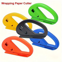 1pc Wrapping Paper Cutter, Gift Wrap Cutter, Creative Kraft Craft Paper Roll Sliding Line Cut Trimmer