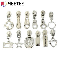 5/10/20Pcs 5# Sliver Zipper Slider Heads for Nylon Zippers Tape Bags Decor Zip Puller Repair Kits DIY Garment Sewing Accessories