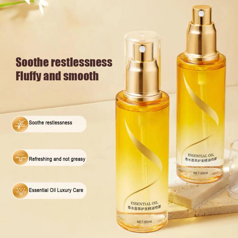 Description Picture 2 of item80ml Fragrance Hair Care Essential Oil Spray Repair Treatment Nourishment Smooth Frizz Nursing Oil Hair Damaged Hair Scalp X4C4