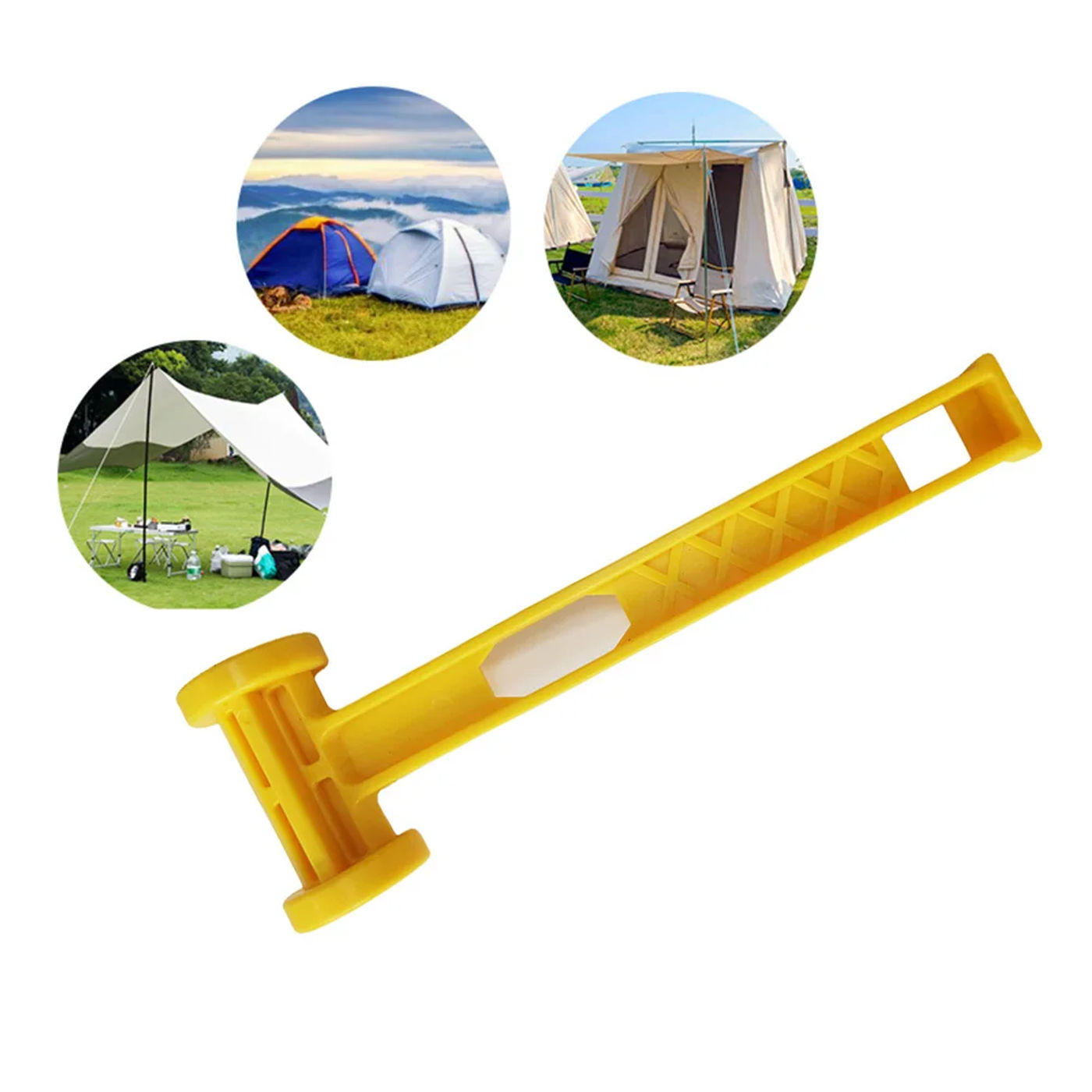 Description Picture 2 of itemPE Plastic Tent Hammer Portable Lightweight Tent Pegs Hammer Puller for Outdoor Camping Tent Stake Hammer Accessories Tool