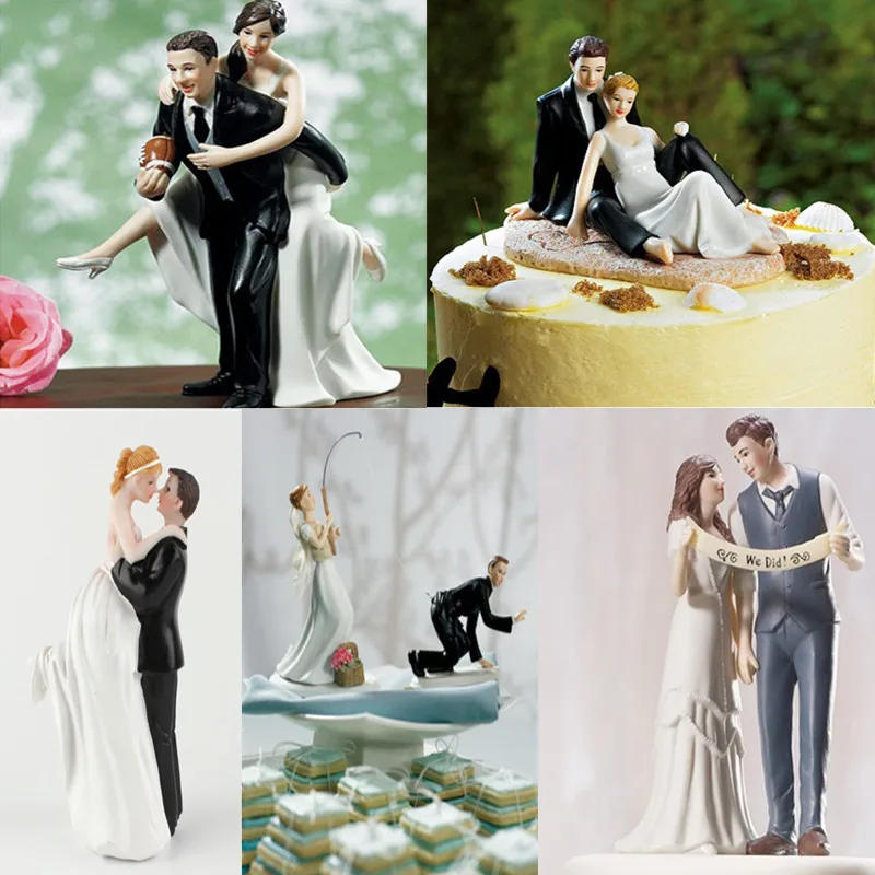 Description Picture 2 of itemCake Toppers Dolls Bride and Groom Figurines Funny Wedding Cake Toppers Stand Topper Decoration Supplies Marry Figurine