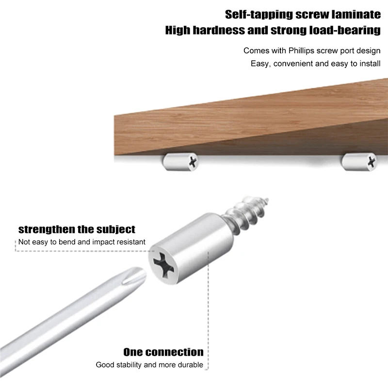 Description Picture 3 of item10Pcs Cross Self-tapping Screw With Rubber Sleeve Laminate Support Homemade Wardrobe Cabinet Glass Hard Nonslip Partition Nail