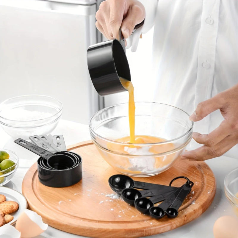 Description Picture 2 of item10-Piece Stackable Measuring Cup & Spoon Set - Dual-Scale Engravings, Perfect for Liquid & Dry Ingredients - Ideal for Cooking,