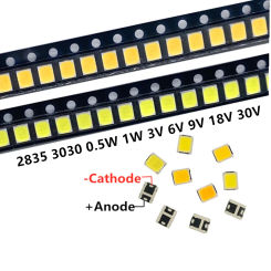 110PCS SMD LED 2835 3030 5730 Chips 0.5W 1W 3V 6V 9V 18V 36V 140LM Beads Light White Warm Surface Mount PCB Emitting Diode Lamp