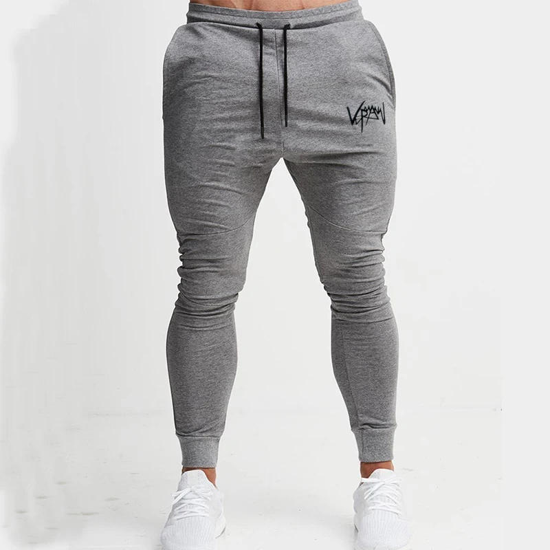 Description Picture 4 of itemThin sports pants, European and American men's new trendy brand slim fit solid color sports leggings, casual fitness cropped pan