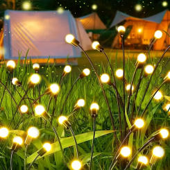 8 Heads LED Solar Firefly Lights Outdoor Garden Decoration Landscape Lights Waterproof Firework Starburst Yard Pathway Lawn Lamp