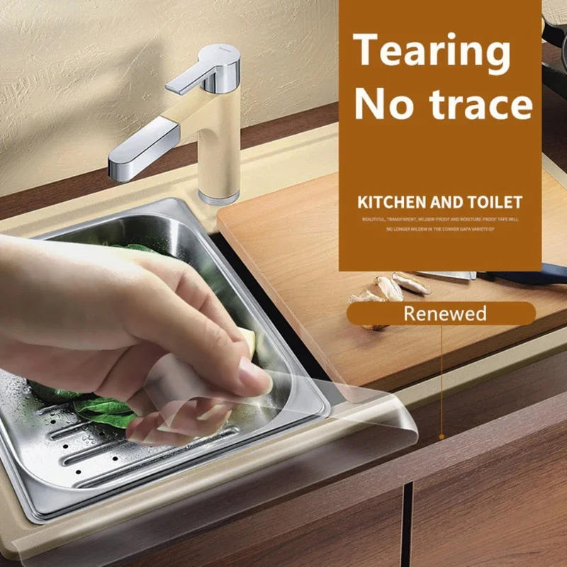 Description Picture 2 of itemKitchen Waterproof Tape Self-adhesive Sink Pool Beautiful Seam Paste Mildew Antifouling Transparent Acrylic Nano Tape