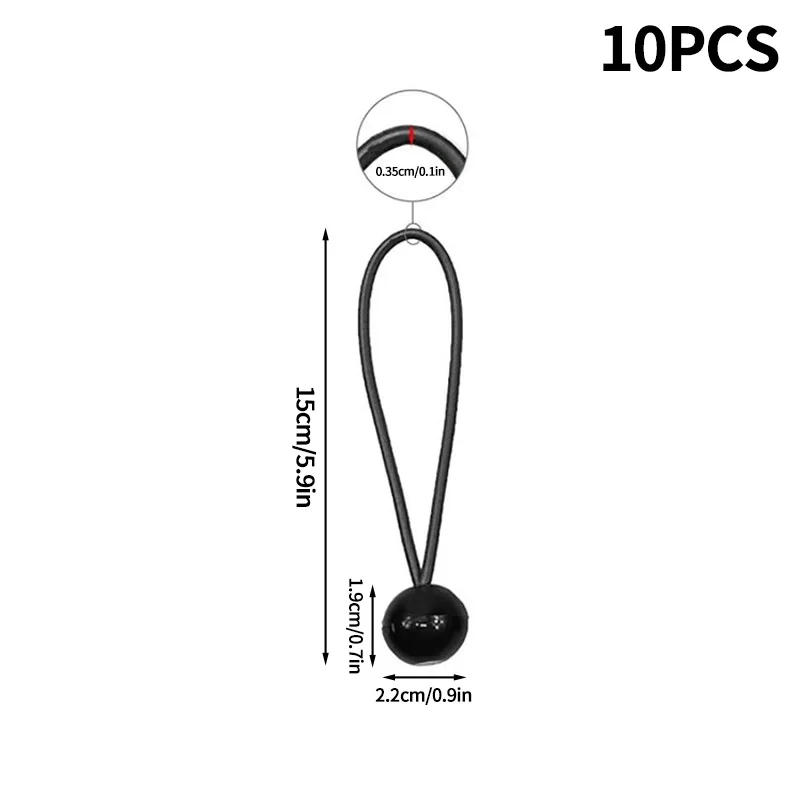 Description Picture 5 of item10/50pcs Black Bungee Ball Rope Camping Equipment Elastic Tent Canvas Fixing Tarpaulin Awning Canopy Heavy Duty Tarp Tie Down