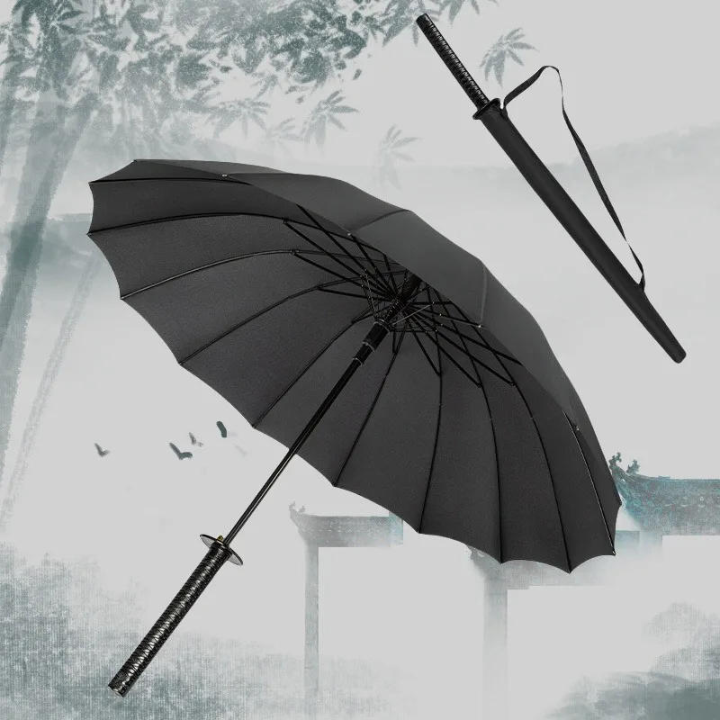 Description Picture 2 of itemExquisite Katana Umbrellas Real Size Japanese Katana Samurai Long Parasol Anime Cosplay Prop Life Supplies Home Accessories