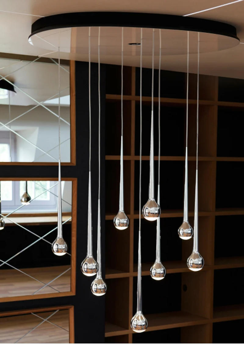 Description Picture 6 of itemModern Led Droplet Dripping Pendant Light for Bedroom Bedside Hanging Lamp Hotel Kitchen Stairs Ceiling Chandeliers Decoration