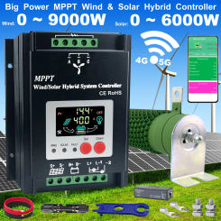 12V 24V 48V wifi MPPT hybrid Charge Controller 3000W 4000w 5kw Solar Panel Wind Generator Regulator for Household System Lifepo4